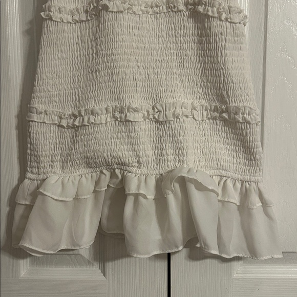 White Ruffled Mini Dress - Picture 3 of 7